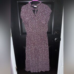 Entro black with purple and pink Floral Maxi Dress